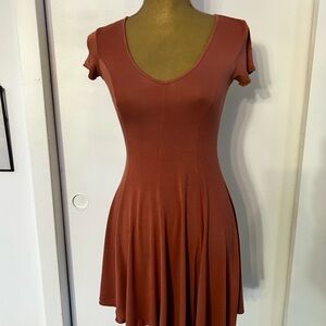 Rust Red Short Sleeve Dress
